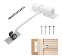 PCKOBEVER Chiudiporta Automatico a Molla di Sicurezza in Lega di Zinco, Chiudiporta per Porta Interna, Regolabile con Asta e Viti Bianco