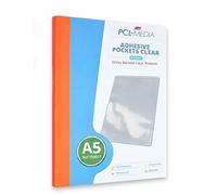 PCL Media ltd® Buste autoadesive trasparenti formato A5, 217 x 158 mm, confezione da 100 pezzi, con apertura a bordo corto, tasca adesiva per documenti, porta carte autoadesive, tasche adesive