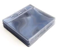 PCL Media ltd Confezione da 25 porta badge in plastica in vinile, dimensioni orizzontali 10 x 8 cm, contiene 9 x 6 cm, buste standard trasparenti in PVC per carte d'identità, tasche per controllo