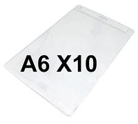 PCL Media Ltd® - Porta badge trasparente, formato A6, dimensioni interne 152 x 108 mm confezione 10