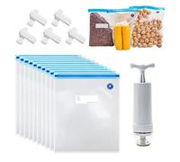 pclapora 10 Pezzi Sacchetti Sottovuoto, 30 x 34cm Buste Sottovuoto per Alimenti con Zip, Sous Vide Sacchetti Cottura Riutilizzabili, Senza BPA per Latte, Snack, Carni, Verdure