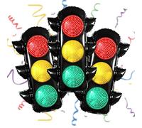 pclapora 3 Pezzi Palloncini Semaforo, Stop Luce Realistica, Palloncini Semaforo per Bambini, Apprendimento dei Segnali Stradali per Bambini per Feste di Compleanno, Giochi di Finzione