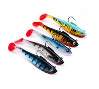 pclapora 5 Pezzi Esche Artificiali Spinning, 11cm Esca da Pesca Artificiale Morbida, Esca per Pesci Predatori, Esche da Nuoto con Coda a Paletta, Pesca Accessori, per Acqua Dolce e Acqua Salata