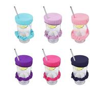 pclapora 6 Pezzi Copri Bicchiere Discoteca, Copri Bevande Anti Spike Scrunchie, Copribevande Anti Punta, Copertura per Bevande, Copritazza Riutilizzabili per Spiaggia, Bar, Feste, Serate Fuori