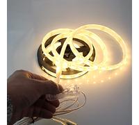 pcning 12V Underwater Striscia LED IP68 2M 5050 60 led/m Kit 2 Metri Bianco Caldo Strip con Adattatore 220V (Bianco caldo, 2)