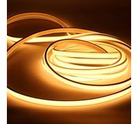 pcning Nastro Luci LED COB 3 Metri Bianco Caldo 3000K con Spina, Strisce LED 220V da Esterno Interno Impermeabile IP67 Alta Luminosita (3M, Bianco Caldo)