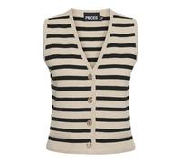 Pcnisa Knit Vest Pa BC, Cloud Dancer/Stripes:Black, S