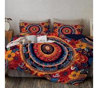 Pcs Copripiumino Matrimoniale 220 X 230 Cm + Pcs Federe In Microfibra 50X80Cm, Set Copripiumino Monocromatica Per Letto Matrimoniale, Traspirante, Floreale Paisley, Arte Tradizionale Indiana