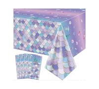 Pcs Mermaid Tablecloths, Mermaid Birthday Table Covers, Rectangular Mermaid Ocean Sea Fish Scales Table Cloths for Girls Under the Sea Bab