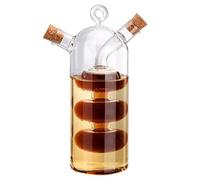 Pcscevcr Dispenser 2 in 1 per olio e aceto, contenitore per bottiglie di olio d'oliva in vetro trasparente con tappi in sughero, barattolo di vetro per forniture da cucina a forma di zucca)
