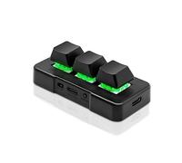 PCsensor Mini tastiera a 3 tasti 2.4 G wireless 2 in 1 tastiera meccanica da gioco Hot Key Customized Programma con LED RGB per Gaming OSU Ufficio Lavoro