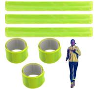 pcsfoe 6 pezzi nastro riflettente, clip per pantaloni bicicletta, clip per pantaloni, cinturino a scatto, adatto per corsa, ciclismo, pattinaggio in linea, motociclismo (verde fluorescente)