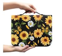 PCSJRKG Borsa per la Bibbia con girasole, margherita, farfalla, borsa per bambini, accessori per la Bibbia, multifunzione, con cerniera, con manici, per studio/uso quotidiano a casa all'aperto