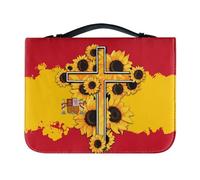 PCSJRKG Custodia per Bibbia con bandiera spagnola, per donne e bambini, copertura per Bibbia in pelle con manici, custodia impermeabile per il trasporto della Bibbia, accessori biblici, per cristiani
