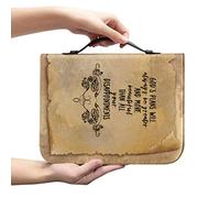 PCSJRKG Custodia per bibbia ispiratrice da donna, in pelle, con tasche e cerniera, borsa per lo studio della Bibbia (i piani di Dio saranno sempre più grandi e più belli di tutte le tue delusioni)