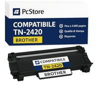 PcStore - 1 Toner TN2420 Compatibili con Brother Completo di CHIP HL-L2310D, L2350DN, L2370DN, L2375DW, DCP-L2510D, L2530DW, L2550DN, MFC-L2710DN, L2730DW, L2750DW kit 1 pezzo 3000 pagine