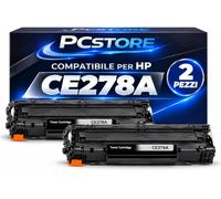 PcStore 2 Toner CE278A 78A Compatibili per HP LaserJet Pro P1566 P1606DN M1536DNF M1537DNF M1538DNF M1539DNF - Nero - Kit 2 Pezzi - 4.000 Pagine