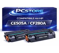 PcStore 2 Toner Compatibili CE505A CF280A Nero Alta Resa, Cartuccia Toner per HP LaserJet P2035 P2055 Pro 400 M401 M425, Compatibile con Stampanti Laser HP, Nero Intenso, Facile Installazione