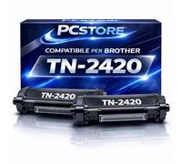 PcStore® 2x Toner Compatibile TN-2420 per Brother HL-L2310D, L2350DW, L2370DN, MFC-L2710DW - Confezione Risparmio da 3.000 Pagine cad. - Alta Qualità di Stampa e Affidabilità