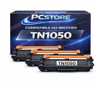 PcStore 3 Toner Compatibili Brother TN1050 TN-1050 Nero Alta Resa 1000 Pagine Cad. per HL-1210W DCP-1610W HL-1110 DCP-1510 MFC-1910 MFC-1911 HL-1212W DCP-1612W HL-1112 MFC-1810