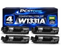PcStore 4 Toner Compatibili 331A W1331A con Chip per HP Laser 408dn e HP Laser MFP 432fdn | Nero 5.000 Pagine per Toner | Kit 4 Pezzi