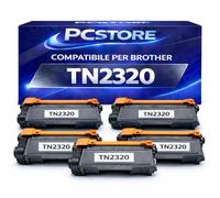 PcStore 5 Toner Compatibile TN2320 per Brother HL-L2300D L2340DW L2360DN DCP-L2500D L2520DW L2540DN MFC-L2700DW L2720DW L2740DW - Alternativo TN2310 - Nero Alta Capacità