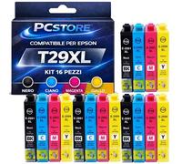 PcStore Cartucce Compatibili con Epson T29XL Multipack, 16 Pezzi, Nero, Ciano, Magenta, Giallo, per XP-235 XP-245 XP-255 XP-330 XP-332 XP-335 XP-342 XP-345 XP-430 XP-432 XP-435 XP-442 XP-445