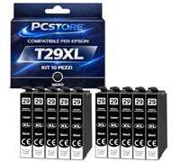 PcStore Cartucce Compatibili con Epson T29XL, Nero, Alta Capacità, Kit 10 Pezzi, per XP-235 XP-245 XP-255 XP-330 XP-332 XP-335 XP-342 XP-345 XP-430 XP-432 XP-435 XP-442 XP-445