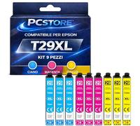 PcStore Cartucce Compatibili Epson 29XL Colori (9 Pezzi: 3 Ciano 3 Magenta 3 Giallo) per XP-235 XP-245 XP-255 XP-330 XP-332 XP-335 XP-342 XP-345 XP-430 XP-432 XP-435 XP-442 XP-445