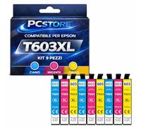 PcStore Cartucce Epson 603XL Compatibili Colori 9 Pezzi (3X COLORE) per XP-2100 XP-2105 XP-2150 XP-2155 XP-3105 XP-3150 XP-3155 XP-4105 XP-4150 XP-4155 WF-2810 WF-2820 WF-2830 WF-2835 WF-2840