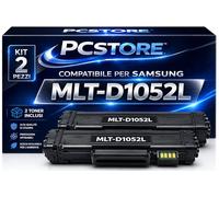 PcStore Kit 2 Toner 1052L / D105 Compatibile per Samsung SCX-4600 SCX-4600FN SCX-4623F SCX-4623FN SCX-4623FW, ML-1910 ML-1911 ML-1915 ML-2525 ML-2525W ML-2580N, SF-650, SF-650P | MLT-D1052L Nero