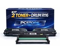 PcStore Kit 2 Toner Compatibili Samsung MLT-D116L + Drum MLT-R116 Unità Tamburo Nero Alta Resa per Samsung Xpress M2625 M2625D M2625DW M2675F M2675FN M2675FW M2825DW M2875FD M2875FW
