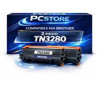 PcStore Kit 2 Toner Compatibili TN3280 per Brother - 2 x 8.000 Pagine Alta Capacità, Nero Profondo, per HL-5340D HL-5350DN HL-5370DW DCP-8070D DCP-8085DN MFC-8370DN MFC-8880DN MFC-8890DW
