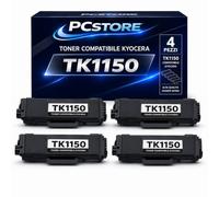 PcStore Kit 4 Toner Compatibile Per Kyocera TK1150 con Chip - 3.000 Pagine - Compatibile con ECOSYS M2135dn M2635dn M2635dnw M2735dw P2235dn P2235dw