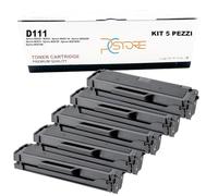 PcStore Kit 5 Toner Compatibili Neri con Samsung MLT-D111L MLT-D111S per Stampanti Samsung Xpress SL M2026W M2020W M2020 M2022 M2022W M2026 M2070 M2070F M2070FW M2071FH M2078