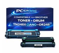PcStore Kit TN248XL Ciano + Drum DR248 Compatibile Brother MFC-L3740CDW