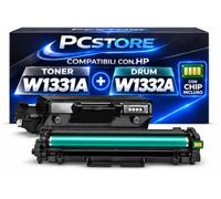 PcStore Kit Toner 331A W1331A con Chip + Drum 332A W1332A Compatibili per HP Laser 408dn e HP Laser MFP 432fdn | Toner Nero 5.000 Pagine + Tamburo 30.000 Pagine | 2 Pezzi