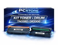 PcStore Kit Toner TN3380 8.000 Pagine + Drum DR3300 30.000 Pagine, Compatibile con Brother HL-5440D, HL-5450DN, HL-5470DW, DCP-8110DN, MFC-8510DN