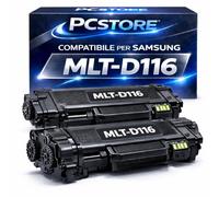 PcStore MLT-D116L MLT-D116 Toner Compatibile per Samsung Xpress M2625 M2675 M2825 M2875 SL-M2625 SL-M2675 SL-M2825 SL-M2875 Nero Alta Capacità 2 Pezzi