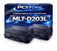 PcStore MLT-D203L Toner Compatibile Samsung D203L Nero con Chip - 2 Pezzi Alta Capacità 5000 Pagine - per ProXpress M3320 M3370 M3820 M3870 M4020 M4070