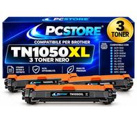 PcStore TN1050XL, 3 Toner Compatibili per Brother TN-1050, Nero