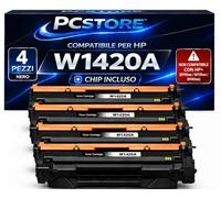 PcStore Toner Compatibile 142A con Chip per HP W1420A W1420X Nero | Compatibile con HP LaserJet M110 M110w M139 M139w M140 M140w e LaserJet Pro MFP M140w (KIT 4 PEZZI)