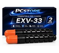 PcStore Toner Compatibile Canon C-EXV33 EXV33 Nero | per Canon imageRUNNER IR2520 IR2520i IR2525 IR2525i IR2530 IR2530i | Alta Capacità fino a 15.000 Pagine (KIT 2 PEZZI)