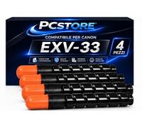 PcStore Toner Compatibile Canon C-EXV33 EXV33 Nero | per Canon imageRUNNER IR2520 IR2520i IR2525 IR2525i IR2530 IR2530i | Alta Capacità fino a 15.000 Pagine (KIT 4 PEZZI)
