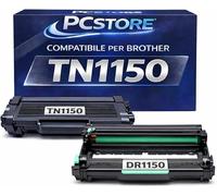 PcStore Toner Compatibile per Brother TN1150, Nero, 1000 Pagine, (TONER + DRUM)