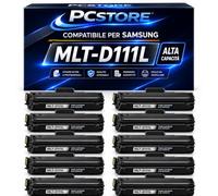 PcStore Toner Compatibile Samsung MLT-D111L / D111L Nero Alta Capacità 2000 Pagine Compatibile con Xpress M2020 M2020W M2022 M2022W M2026 M2026W M2070 M2070F M2070FW M2070W New Chip (KIT 10 PEZZI)