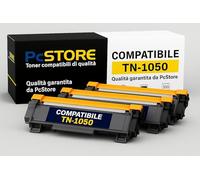 PcStore® Toner Compatibile TN-1050 (3 Pezzi) per Brother HL-1110, HL-1112, HL-1210W, HL-1212W, DCP-1510, DCP-1512, DCP-1610W, DCP-1612W, MFC-1810, MFC-1910W - Nero Alta Resa