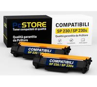 PcStore Toner Compatibili SP 230 / SP 230s per Ricoh SP 230DN / SP 230SFN / SP 231DN / SP 231SFN - Confezione 2 Pezzi (2-Pack), Nero 3000 Pagine per Toner - Qualità, Testati e Affidabili