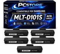 PcStore Toner MLT-D101S Compatibili Samsung ML-2160 SCX-3400 Nero (KIT 5 PEZZI)