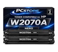 PcStore Toner Nero W2070A (117A), Kit 2 Pezzi, Alta Resa, Compatibile con HP Color Laser 150 / MFP 178 179